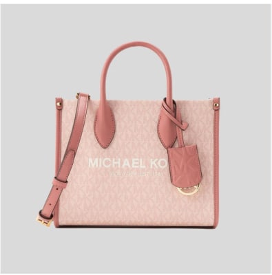 Cartera Michael Kors Crossbody Mirella Mediana Monograma Rosado 1