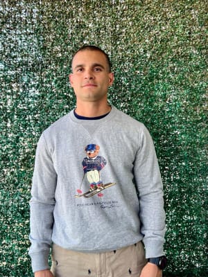 Poleron Polo Ralph Lauren Gris Ski y Oso Polera Azul Con Renos Blancos 1