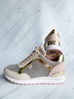 Zapatillas Michael Kors Maddy Trainer Rosadas Beige Brillantes1