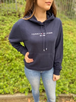 Poleron Mujer Tommy Hilfiger capucha azul marino1