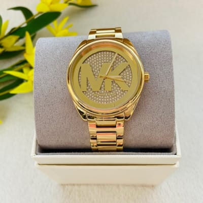 Reloj mujer Michael Kors correa metalica fondo MK circones dorado1