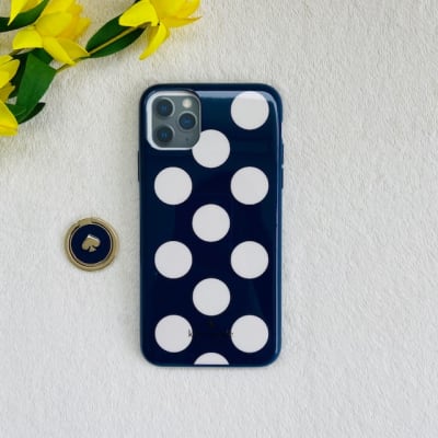 Carcasa Kate Spade puntos blancos azul marino