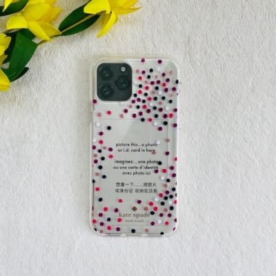 Carcasa Kate Spade transparente puntos de colores1