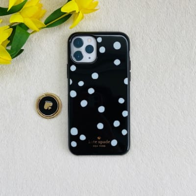 Carcasa Kate Spade puntos blancos negra