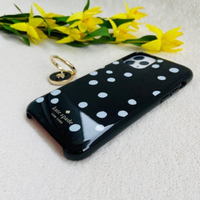 Carcasa Kate Spade puntos blancos negra