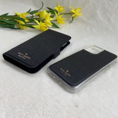 Carcasa Kate Spade glitter con tapa negra