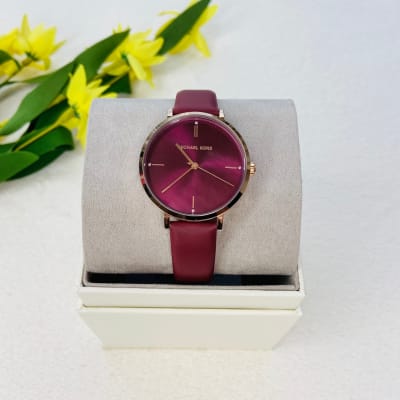 Reloj mujer Michael Kors correa cuero burdeo1