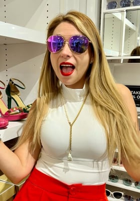 Lentes Michael Kors Bimini vidrio morado marco rosegold1