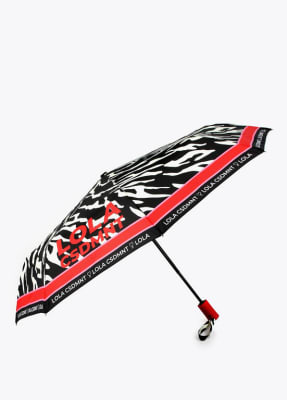 Paragua Lola Casademunt pequeño automático print cebra blanco y negro