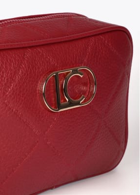Cartera Lola Casademunt rombos logo ovalado rojo