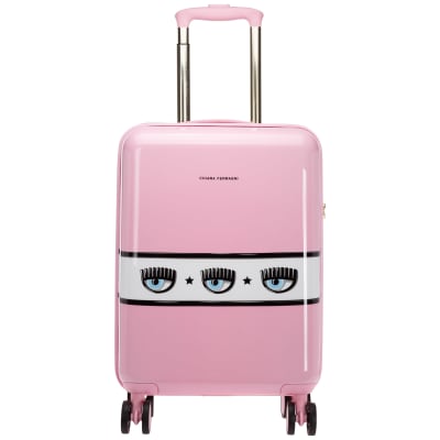 Maleta Chiara Ferragni de cabina ojos rosada1