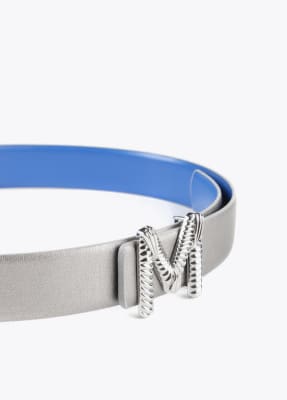 Cinturon Lola Casademunt reversible Plateado Azul1