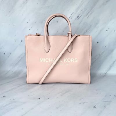 Cartera Michael Kors Mirella Cuero Mediana Rosa Palo Cuero1