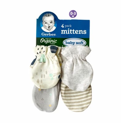 Set 4 mitones Gerber gris claro1