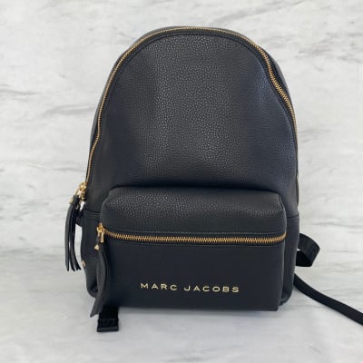 Mochila Marc Jacobs grande cierre dorado cuero negro2