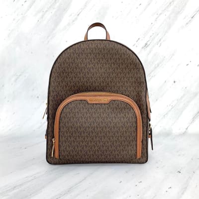 Mochila Michael Kors Jaycee grande monograma cafe1