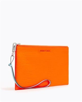 Sobre Bimba y Lola De Cuero Croc Naranjo Neon1