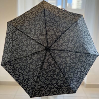 Paragua Tous Plegable con estuche Kaos Icon Negro bordes Rosa1