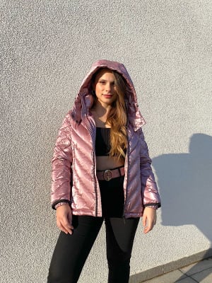 Parka Bimba y Lola rosada metalica1