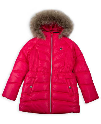 Parka Tommy Hilfiger Kids con gorro fucsia1