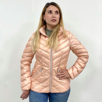 Parka mujer Michael Kors manga larga con gorro damasco1