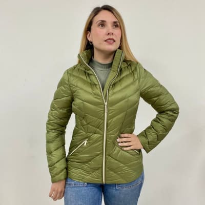 Parka mujer Michael Kors manga larga con gorro verde