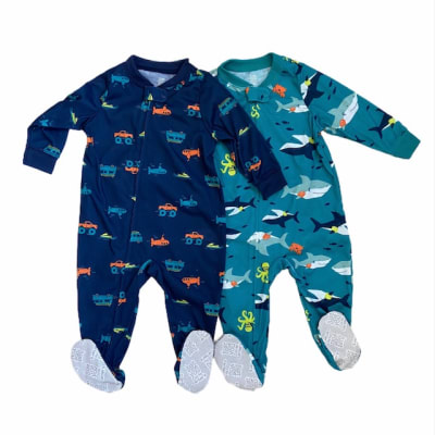 Set 2 pijamas Carter´s verde tiburon y azul submarinos