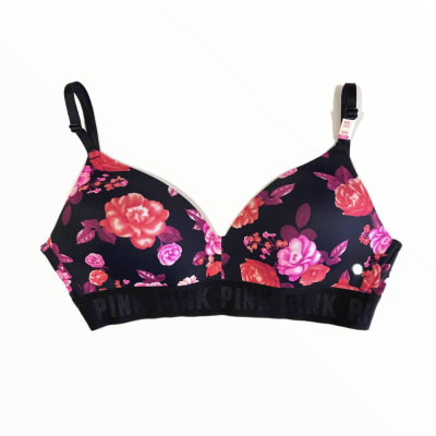 sosten Pink flores negro1