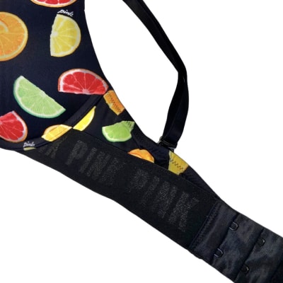 Sosten Pink diseño frutas negro