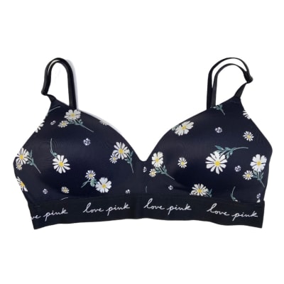 sosten Pink pretina letras diseño margaritas negro1