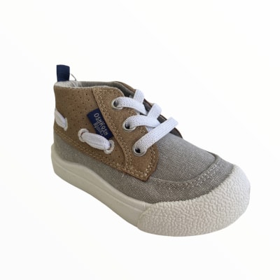Zapatos Infants Oshkosh cafe con beige cordones blancos
