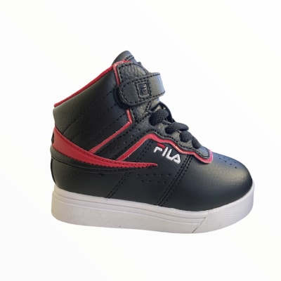 Zapatillas negras franja roja niño Fila