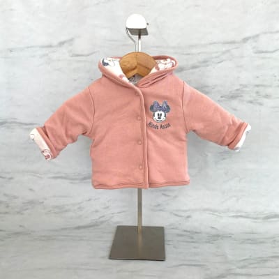 Conjunto Primark Minnie poleron con body y calzas damasco/blanco