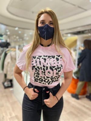 Polera Bimba y Lola letras animal print rosa1