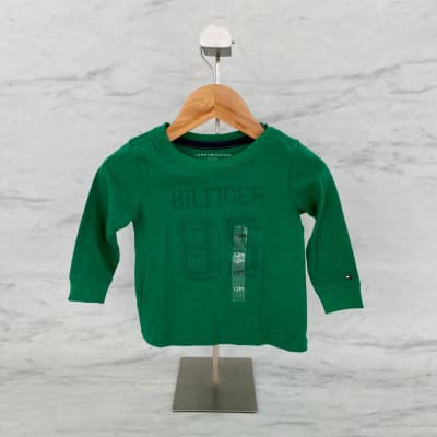 Polera Tommy Hilfiger Kids manga larga verde