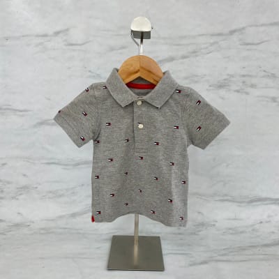 Polera Tommy Hilfiger Kids pique gris