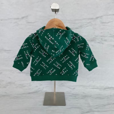 Poleron Tommy Hilfiger Kids verde letras