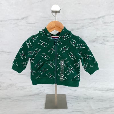 Poleron Tommy Hilfiger Kids verde letras