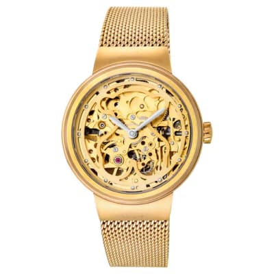 Reloj Mujer Tous automático Rond de acero dorado esqueleto oso1
