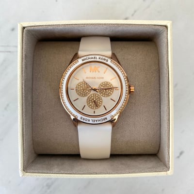 Reloj Mujer Michael Kors Correa De Silicona Blanco1