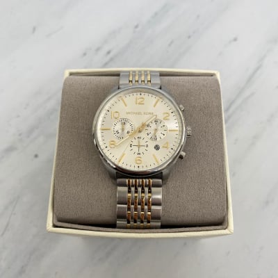 Reloj Hombre Michael Kors plateado correa bicolor plateado/dorado1