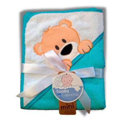 Toalla con capucha Mini me 75x75 oso calipso