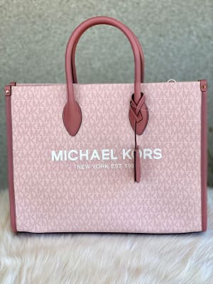 Cartera Michael Kors Mirella Small Monograma Rosado1