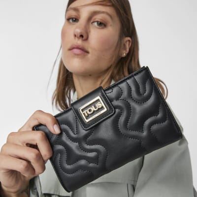 Billetera Tous Dreams Grande Acolchada Negra