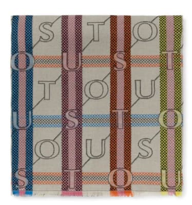 Pañuelo Tous fondo beige beige Legacy Jacquard mix colores verde, naranja, azul1