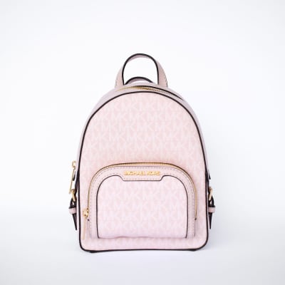 Mochila Crossbody Michael Kors Jayce Small Monograma Rosa1