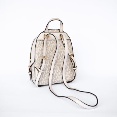 Mochila Michael Kors Crossbody Jayce Small Monograma Crema Vainilla