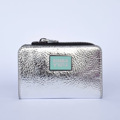 Billetera Bimba y Lola plateada metálica1