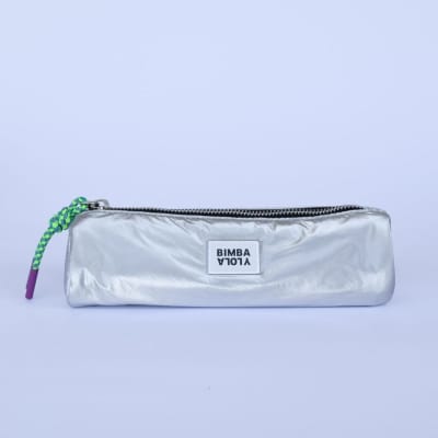 Estuche Bimba y Lola pequeño plateado metálico1