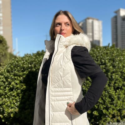 Parka mujer Michael kors sin mangas Crema1